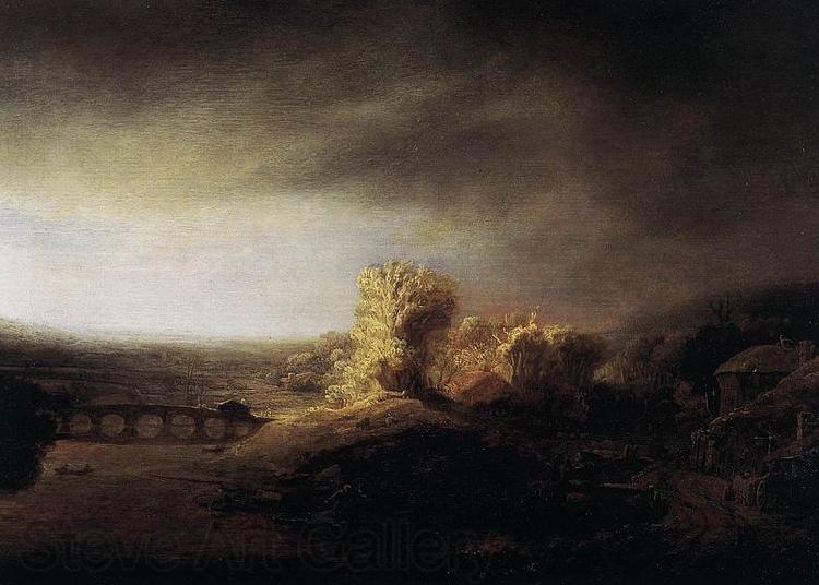 Rembrandt Peale Landscape with a Long Arched Bridge Germany oil painting art